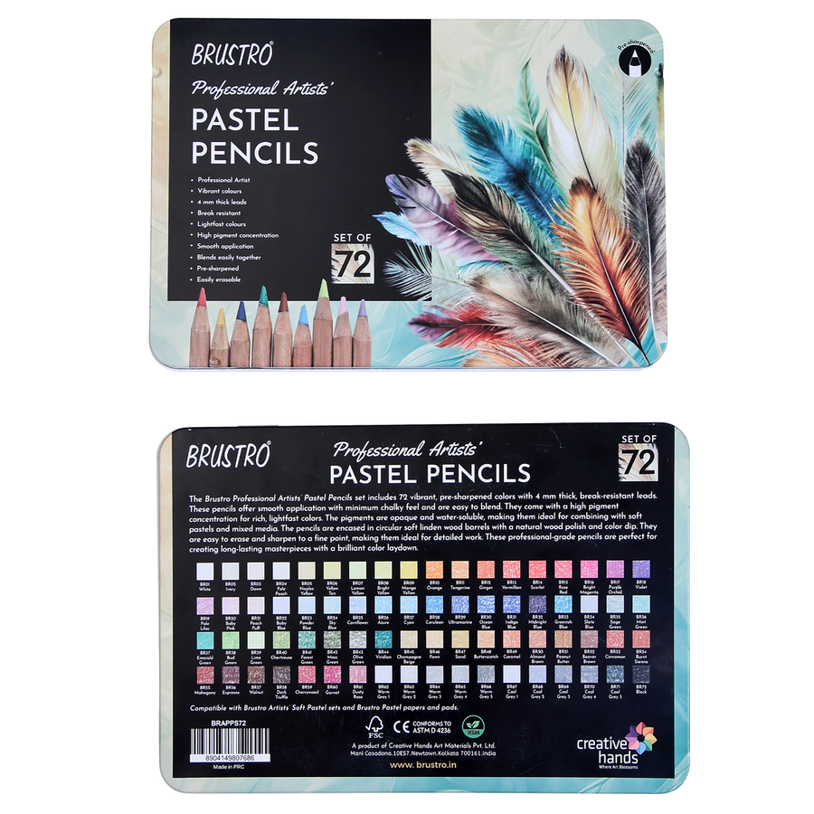 Brustro Professional Artists' Pastel Pencil - Set of 72