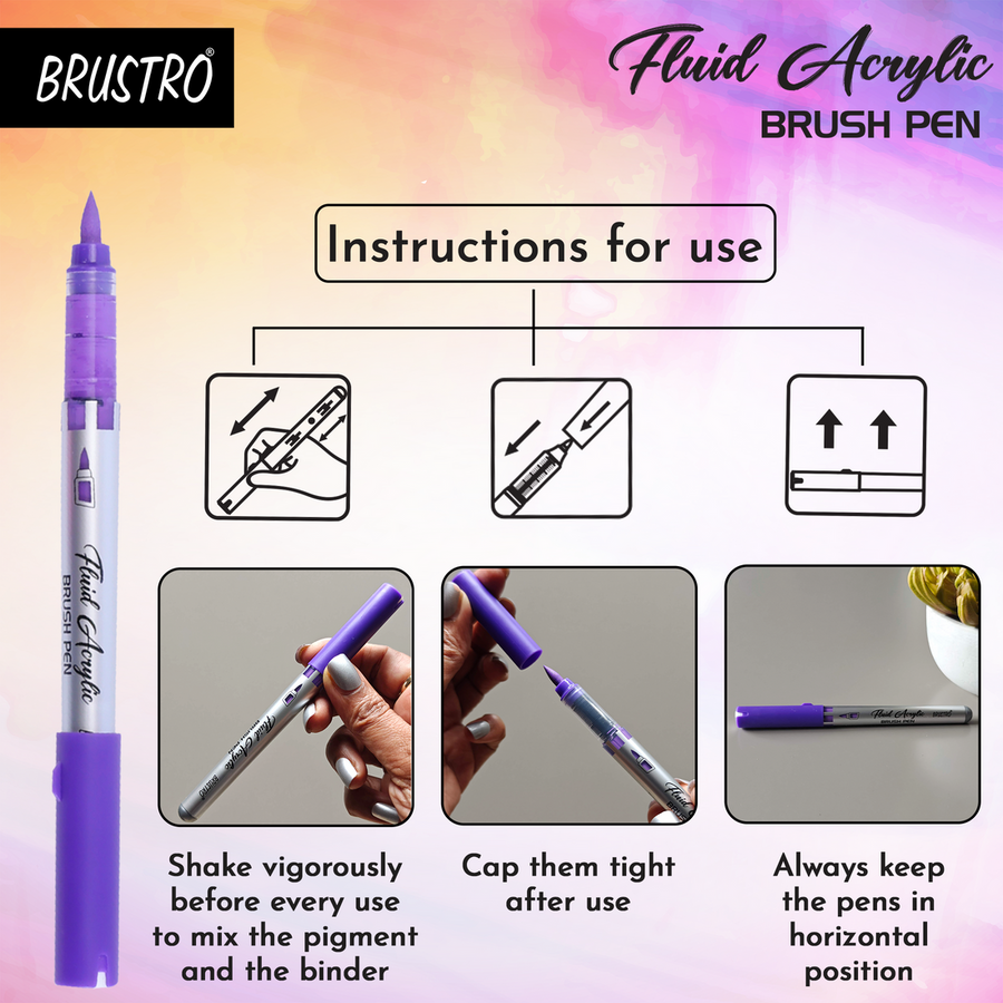 Brustro Fluid Acrylic Brush Pen Set – 14