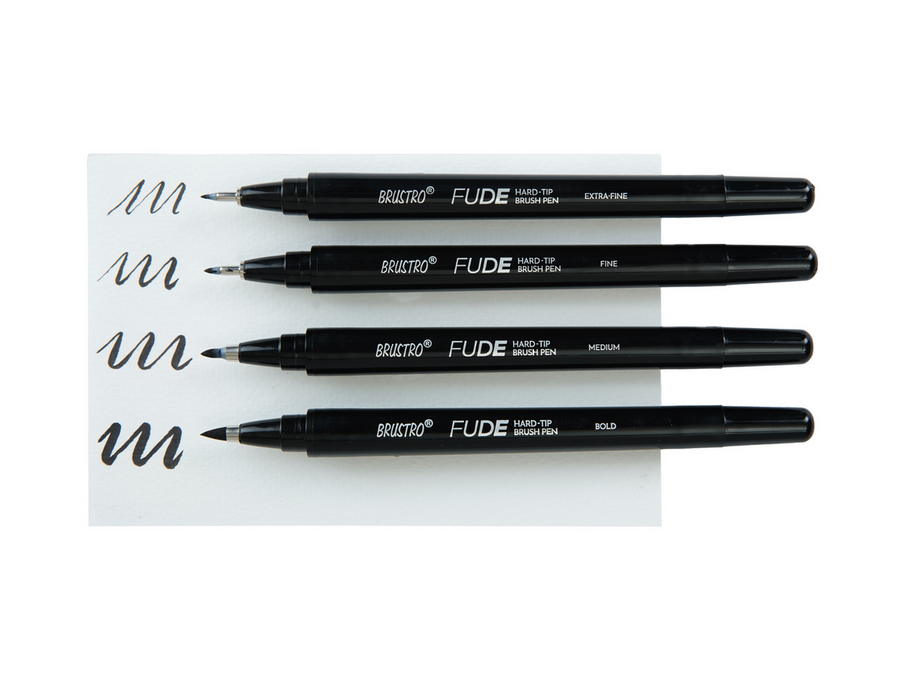 Brustro Fude Hard Tip Brush Pen for Calligraphy Set of 4