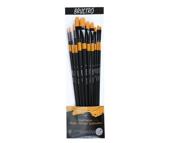 Brustro - Artists Gold Taklon Set of 10 Brushes