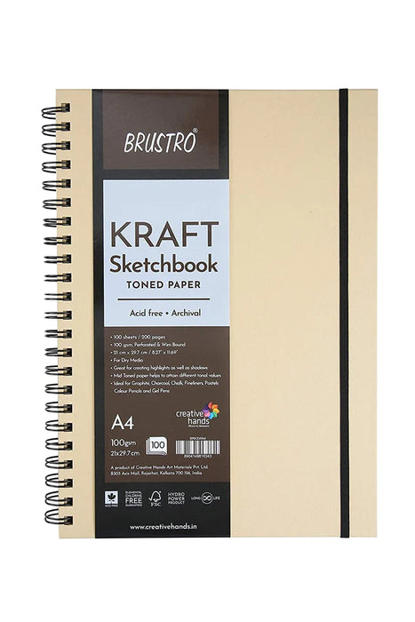 Brustro Toned Paper - Sketchbook Wiro Bound - A4