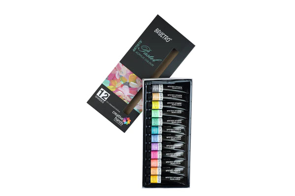 BRUSTRO Artists ’ Acrylic Pastel Colour Set of 12 (12ML)