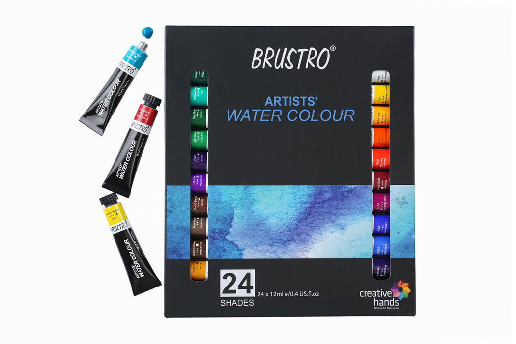 Brustro Artists' Water Colour Set – 12ml Tubes (Set of 12 & 24)