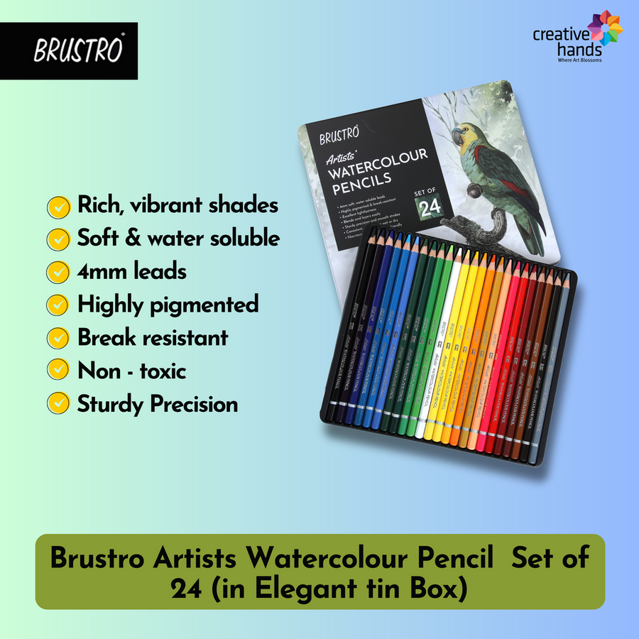 Brustro Artists' Watercolour Pencils - Set of 24