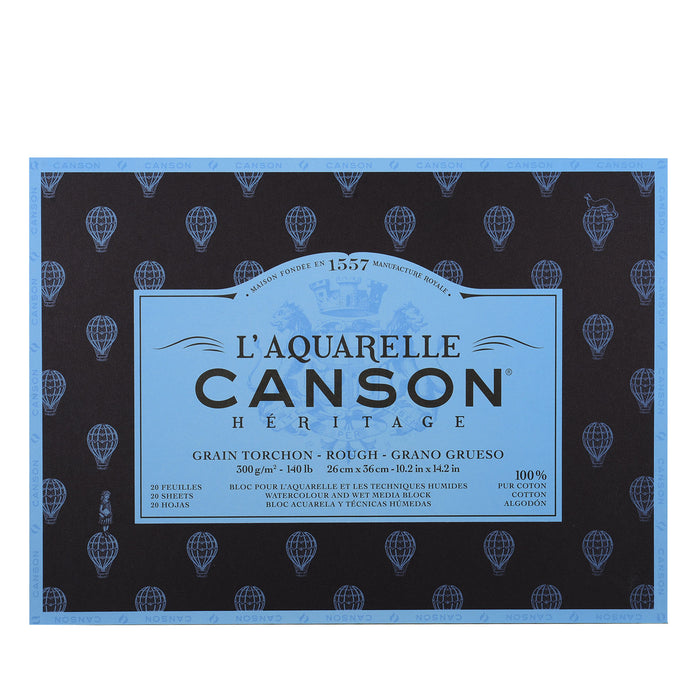 CANSON - L'AQUARELLE HERITAGE PADS ROUGH GRAIN (26 X 36 CM)