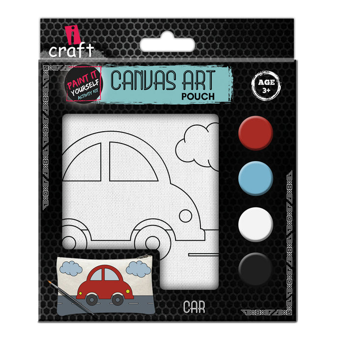 iCraft DIY Canvas Pouch Kit – Car Design
