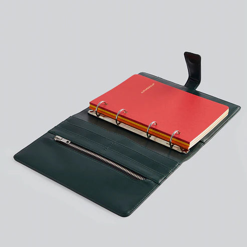 mypaperclip Classic Organiser – Model L3 (Green) | Handcrafted Vegan Leather Notebook