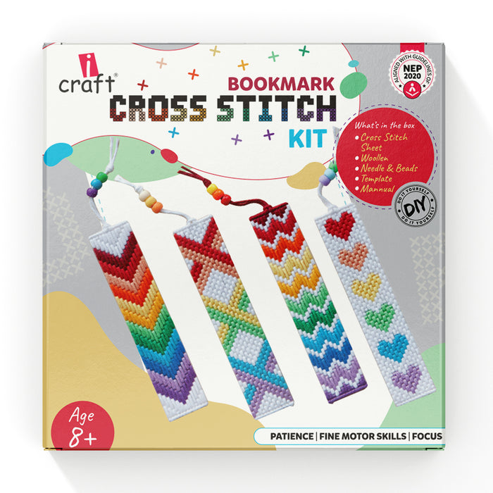 iCraft DIY Cross Stitch Bookmark Kit for Kids