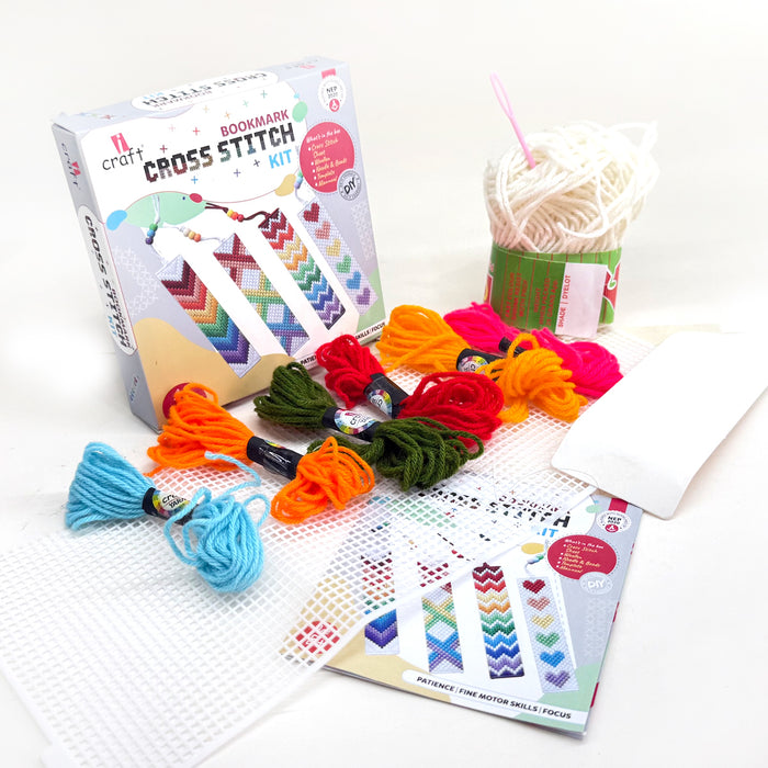 iCraft DIY Cross Stitch Bookmark Kit for Kids