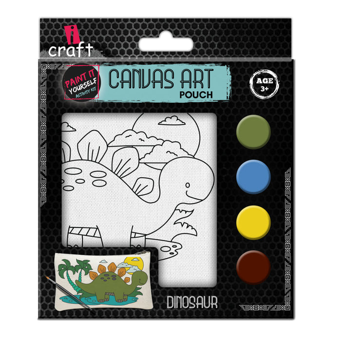 iCraft DIY Canvas Pouch Kit – Dinosaur Design