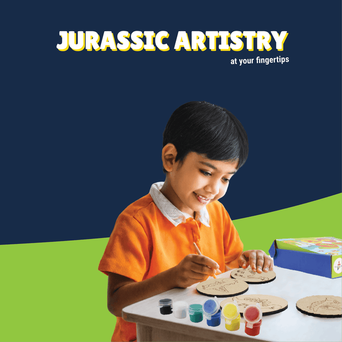 Kalakaram Paint Your Own Dinosaur Coasters | DIY Wooden Art Kit