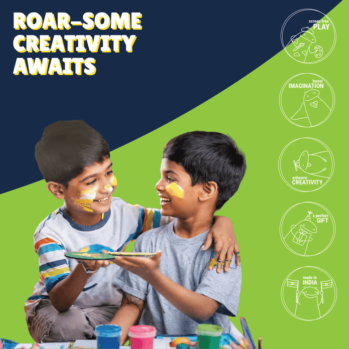 Kalakaram Paint Your Own Dinosaur Coasters | DIY Wooden Art Kit