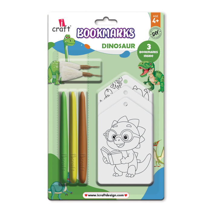 iCraft - Kids DIY Bookmark Coloring Kit – Dinosaur Designs