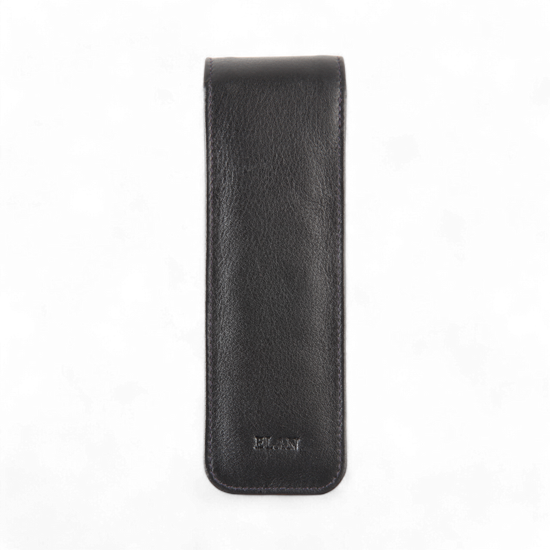 ELAN Leather 2-Pen Pouch – Slim Carry Case for Everyday Office Use – Black