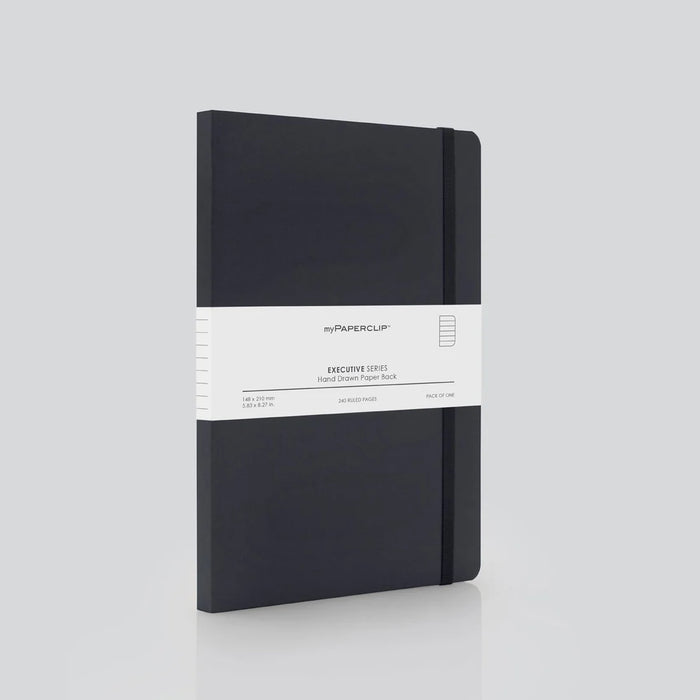 myPAPERCLIP Executive Series Notebook – A5 (Plain, Black, 240 Pages)