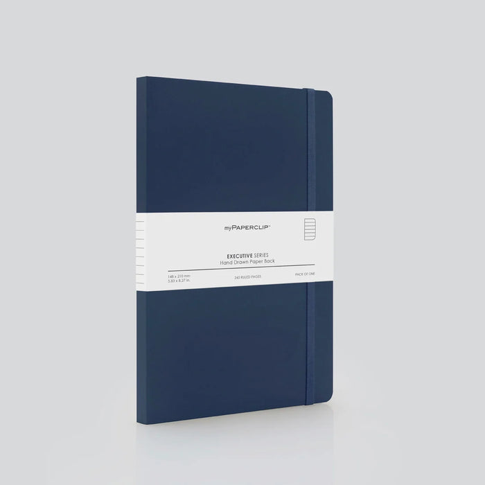myPAPERCLIP Executive Series Notebook – A5 (Plain, Blue, 240 Pages)
