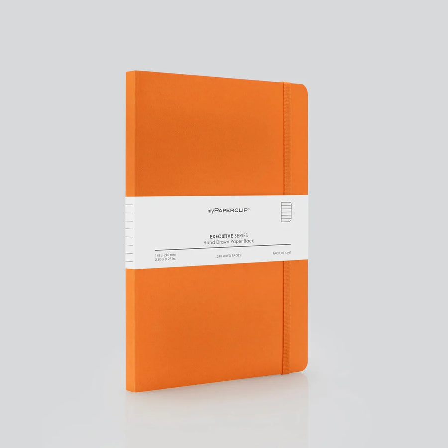 myPAPERCLIP Executive Series Notebook – A5 (Plain, Orange, 240 Pages)