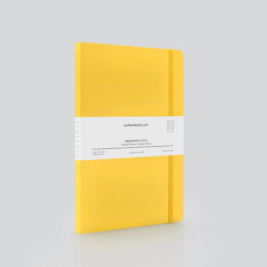myPAPERCLIP Executive Series Notebook – A5 (Plain, Yellow, 240 Pages)