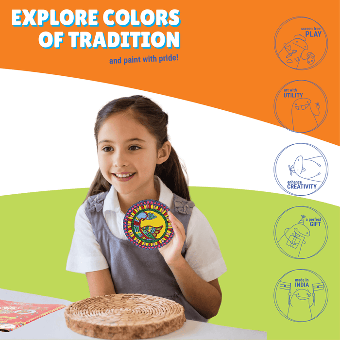 Kalakaram Paint Your Own Ethnic Art Coasters