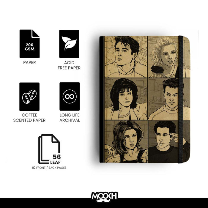 Mooch Design Studio “Friends Family” Handcrafted Diary – A5 | Indian Khaki Paper