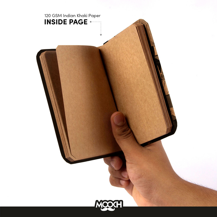 Mooch Design Studio “Friends Family” Handcrafted Diary – A5 | Indian Khaki Paper