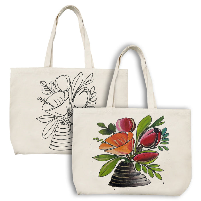 iCraft DIY Canvas Tote Bag – Flower Pot Design