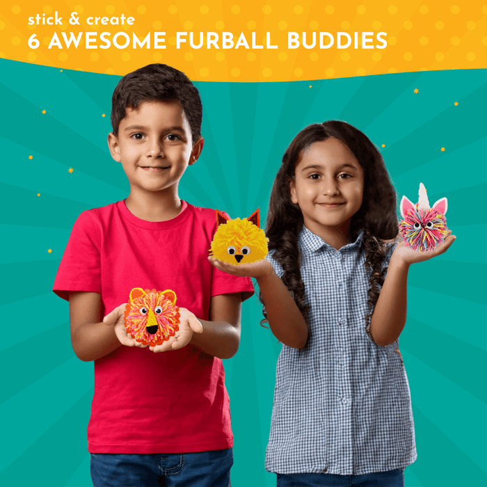 Kalakaram Furball Buddies | DIY Wool Pom-Pom Craft Kit