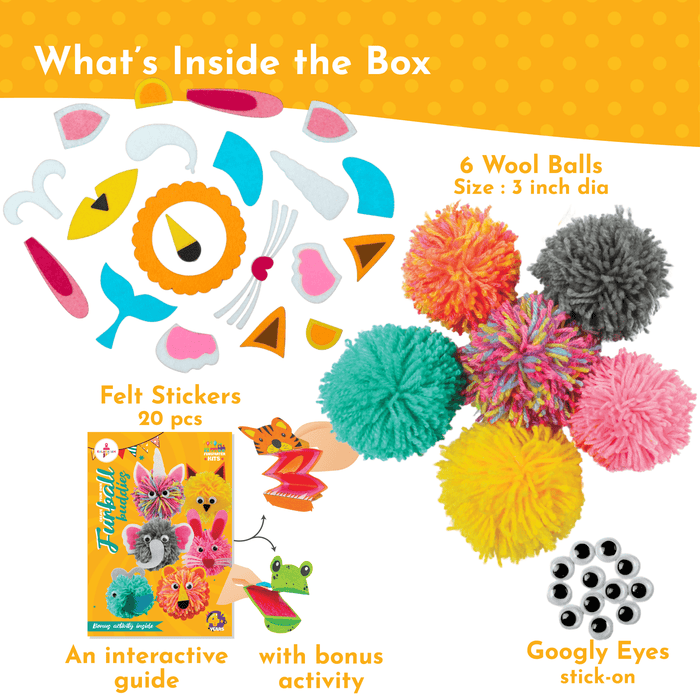 Kalakaram Furball Buddies | DIY Wool Pom-Pom Craft Kit