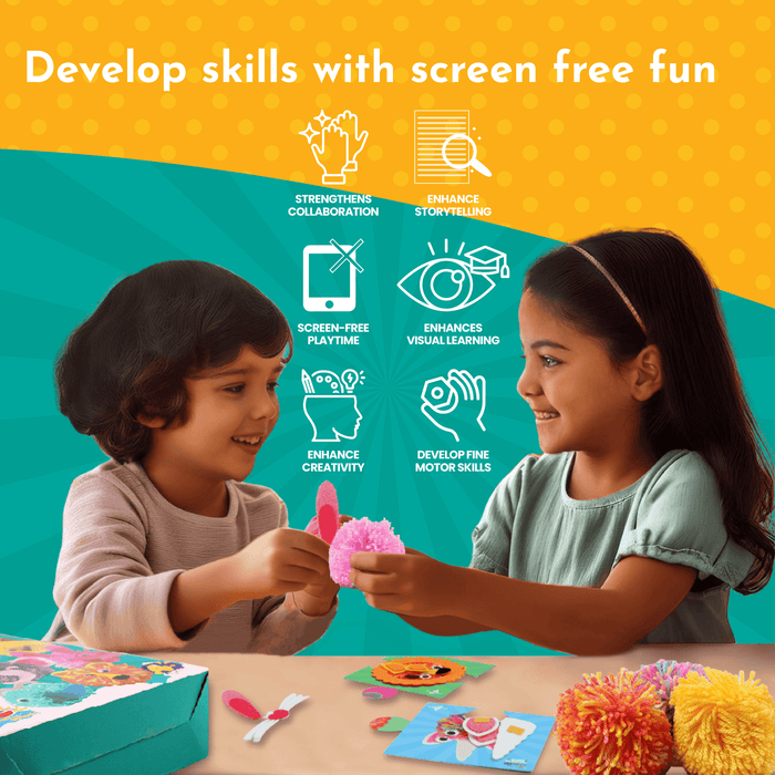 Kalakaram Furball Buddies | DIY Wool Pom-Pom Craft Kit