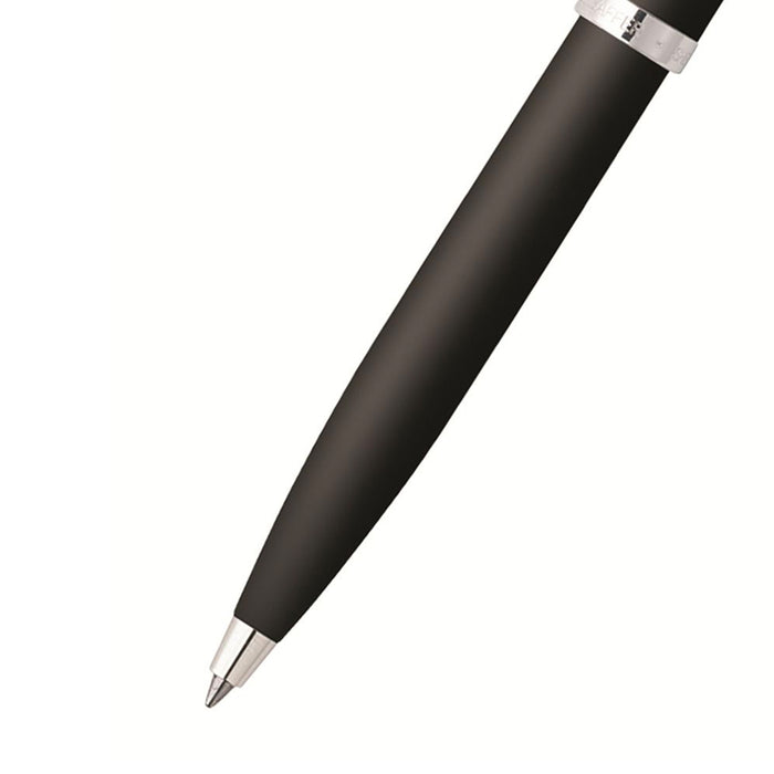 Sheaffer Gift Set – Matte Black 100 Ballpoint Pen with Chrome Trims & Business Card Holder