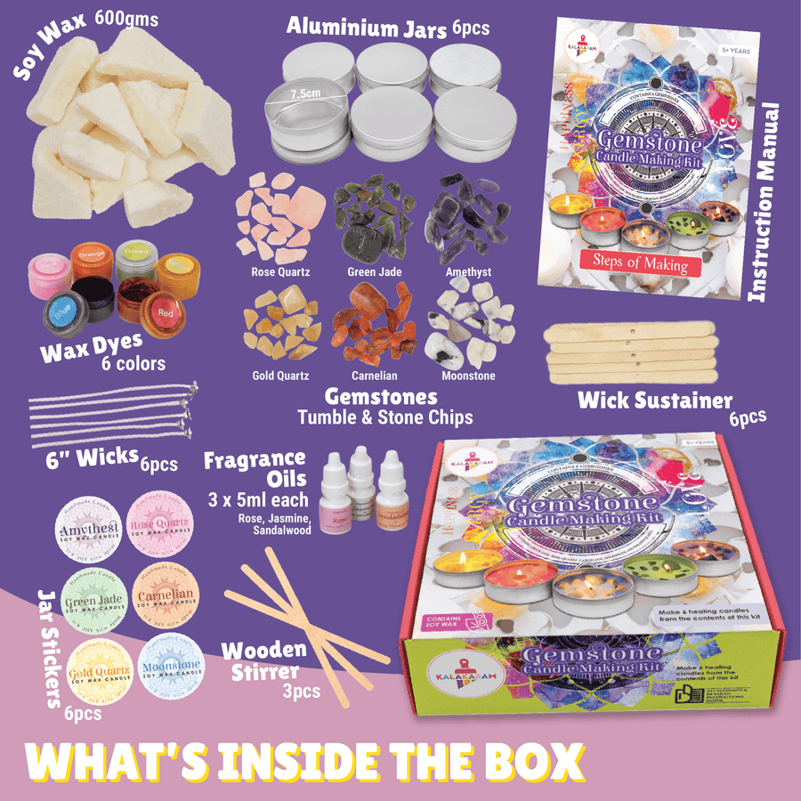Kalakaram Gemstone Candle Making Kit