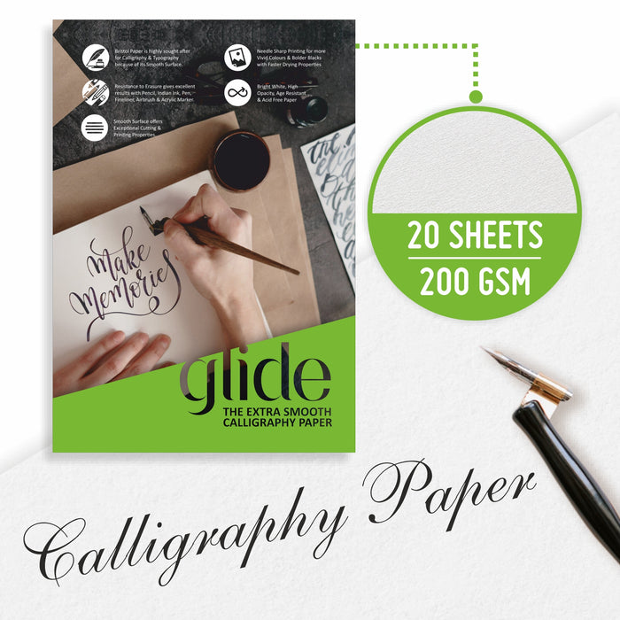 Anupam - Glide Calligraphy Paper Book A4/200GSM 20 Sheets
