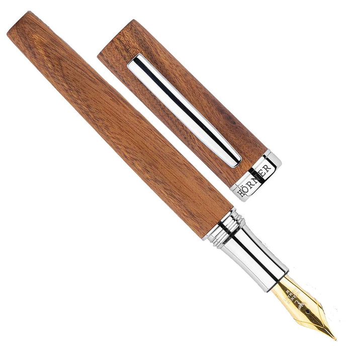 Horner Scriptum Fountain Pen – Mahogany with Chrome Trim