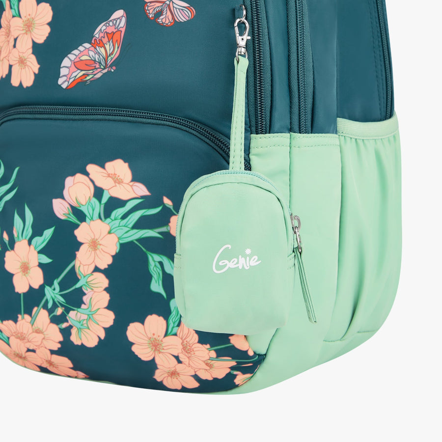 Genie - Lilac 17" School Backpack - Dark Green