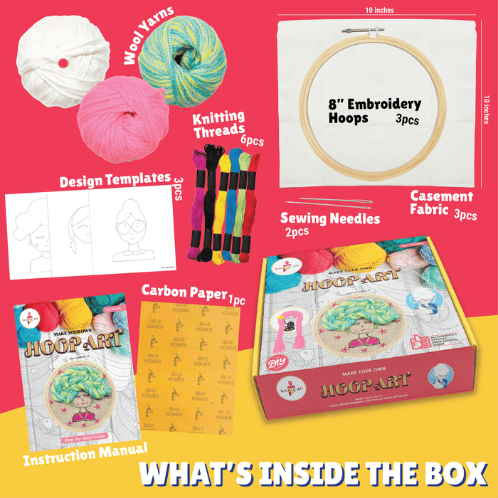 Kalakaram Hoop Art Kit | DIY Embroidery Craft Set