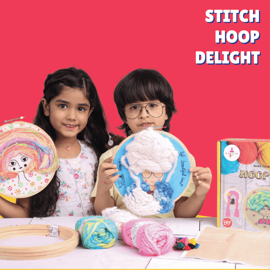 Kalakaram Hoop Art Kit | DIY Embroidery Craft Set