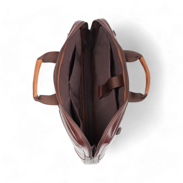 ELAN Slim 16-Inch Laptop Bag with Sleeve – Brown