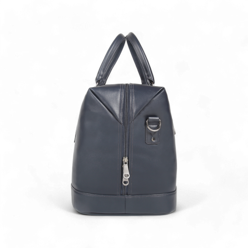 Elan – Vegan Leather Duffle Bag - Blue