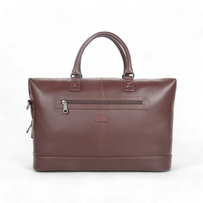 Elan – Vegan Leather Duffle Bag – Brown