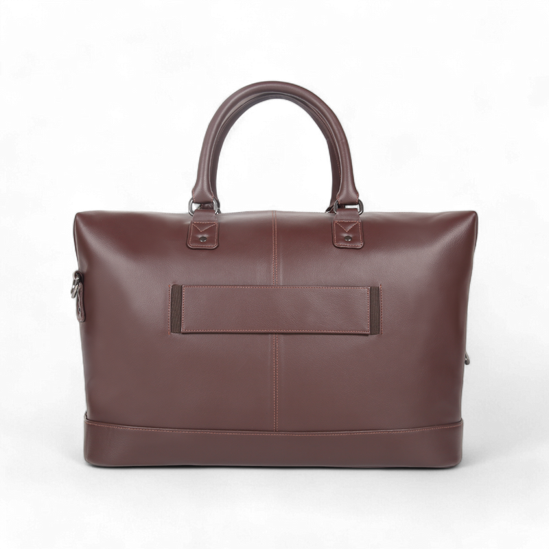 Elan – Vegan Leather Duffle Bag – Brown