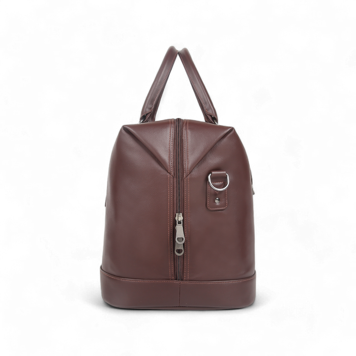 Elan – Vegan Leather Duffle Bag – Brown