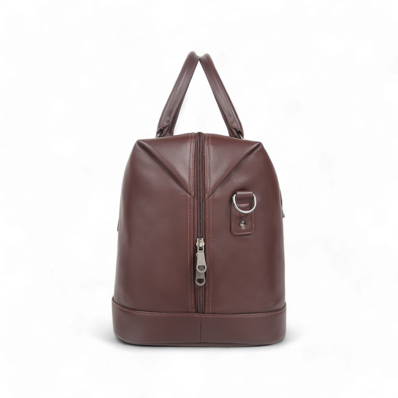 Elan – Vegan Leather Duffle Bag – Brown