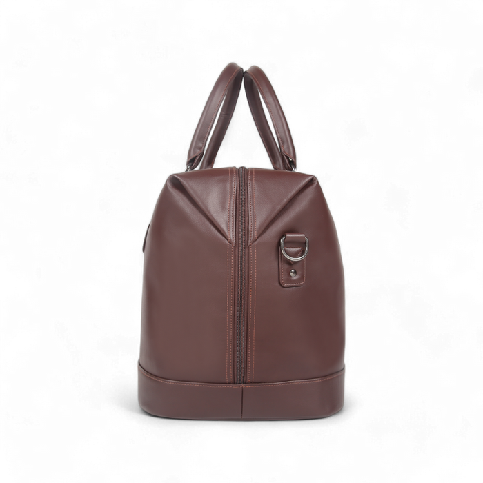 Elan – Vegan Leather Duffle Bag – Brown