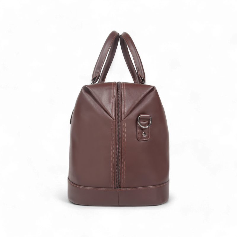 Elan – Vegan Leather Duffle Bag – Brown