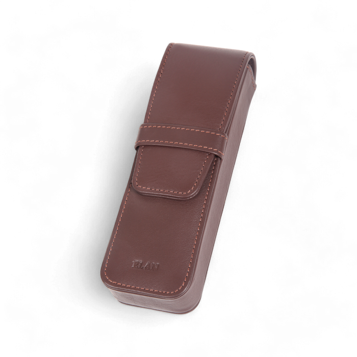 ELAN Leather 2-Pen Gift Box – Compact Holder for Executive Pen Sets (Brown)