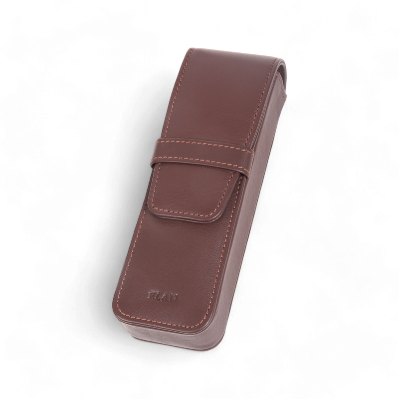 ELAN Leather 2-Pen Gift Box – Compact Holder for Executive Pen Sets (Brown)