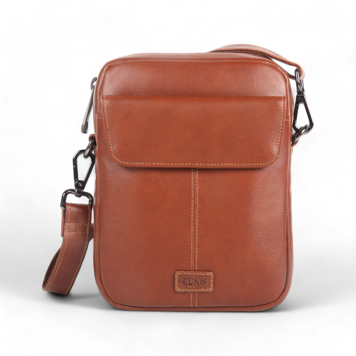 ELAN Foam Shoulder Bag with Zip Closure - Tan