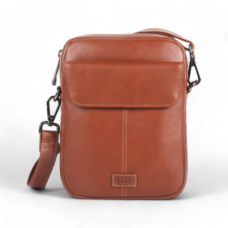 ELAN Foam Shoulder Bag with Zip Closure - Tan