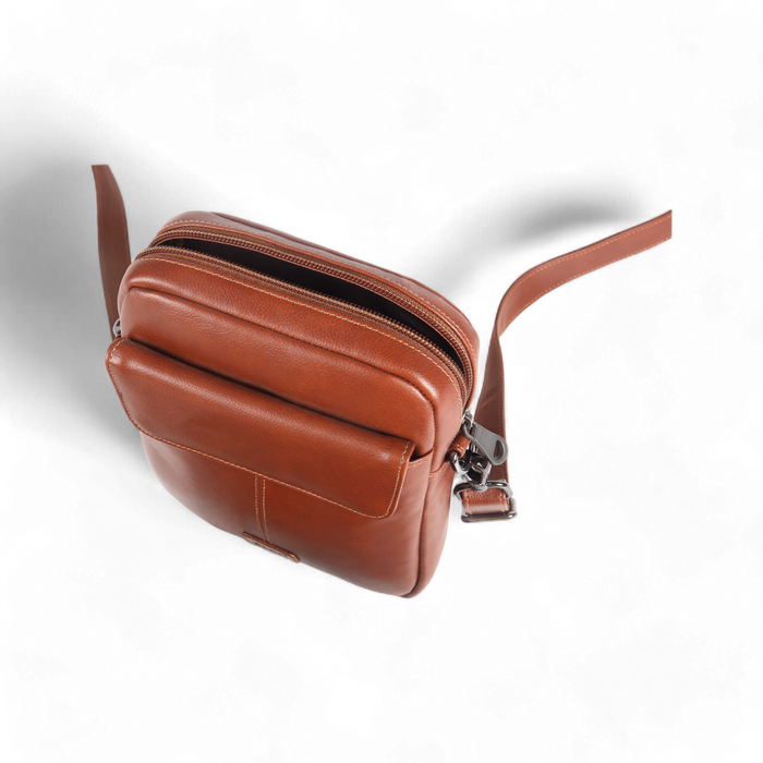 ELAN Foam Shoulder Bag with Zip Closure - Tan