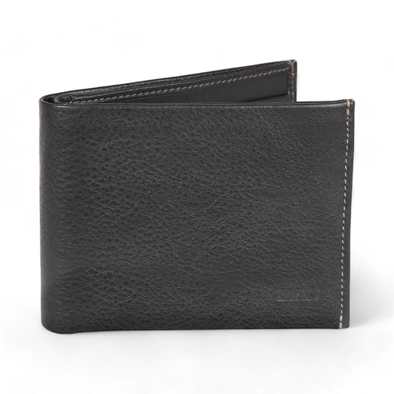 Elan Slim Card Wallet – Leather Minimalist Cardholder – Black